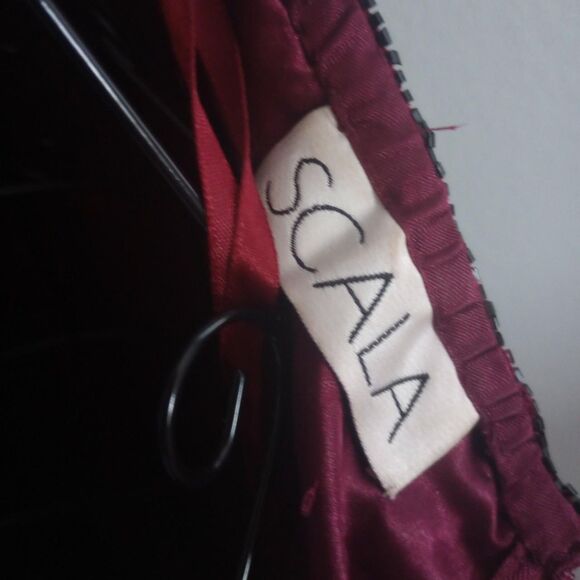 Vintage 90s Red Beaded Silk Gothic Prom Dress - Picture 4 of 5